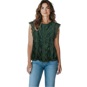 Cable & Gauge Lace Blouse Top Size S